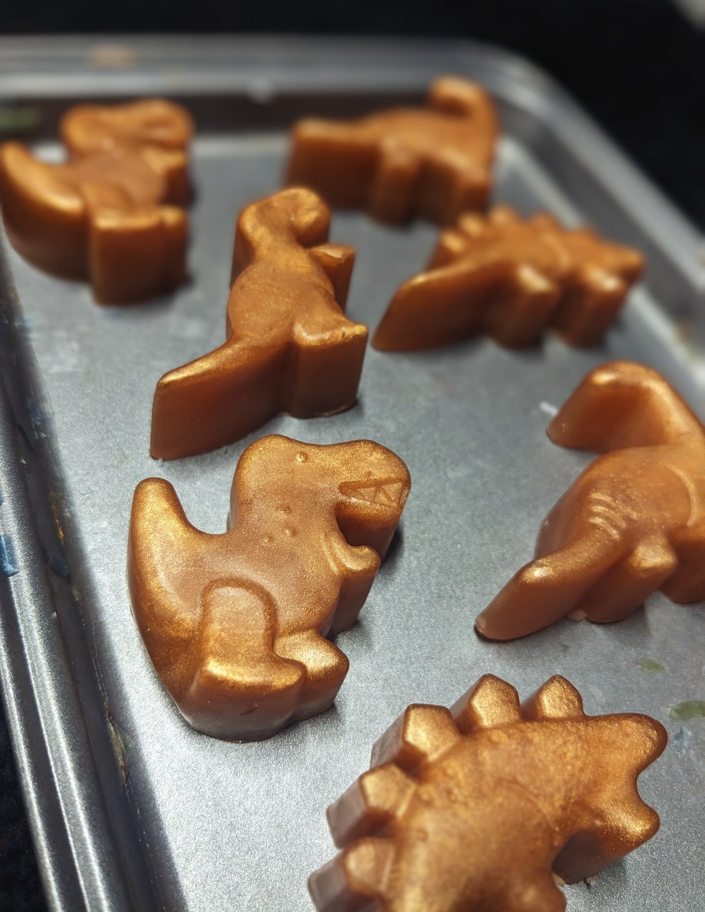 Dinosaur chicken nugget mini soaps